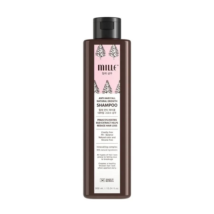 MILLE แชมพูผมนุ่มลื่น ANTI HAIR FALL NATURAL GROWTH SHAMPOO