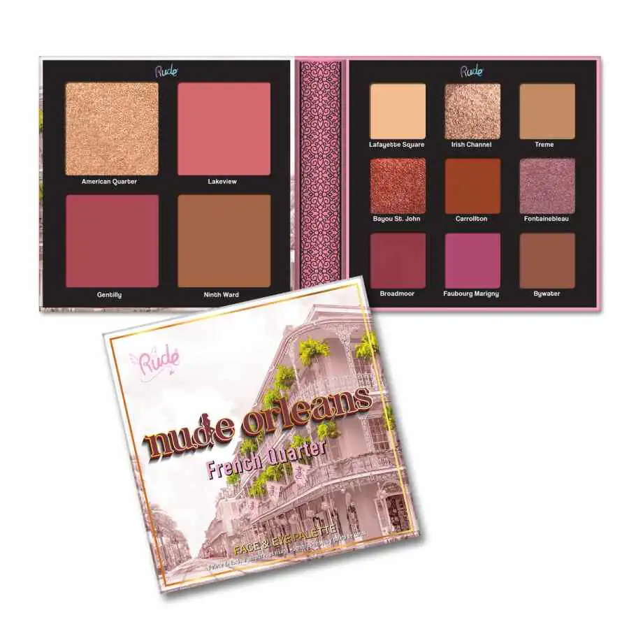 RUDE Nude Orleans Face and Eye Palette