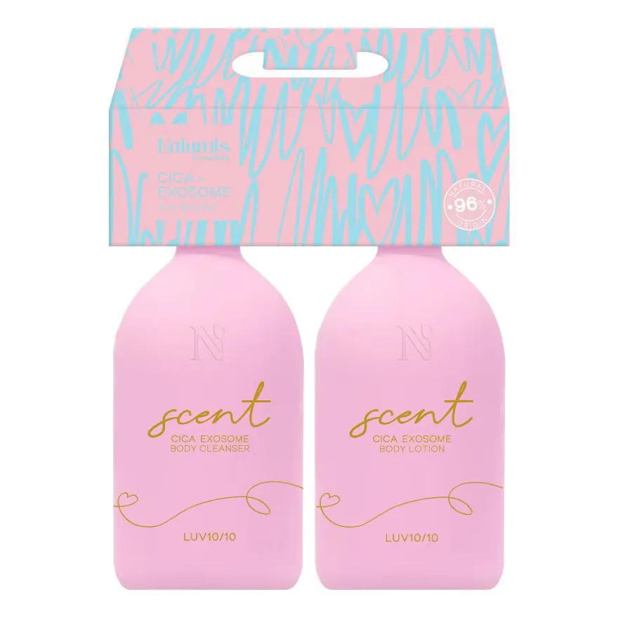 Naturals By Watsons เลิฟ 10 / 10 โรส มัสก์ บอดี้ โลชั่นบอดี้ คลีนเซอร์ เซ็ท