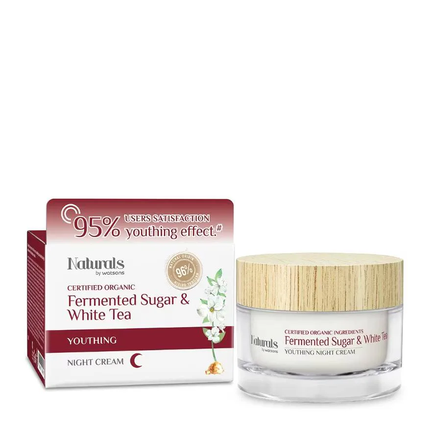 Naturals by Watsons  เฟอร์เมนท์เท็ด ชูการ์ ไวท์ ที ยูธติ้ง ไนท์ ครีม