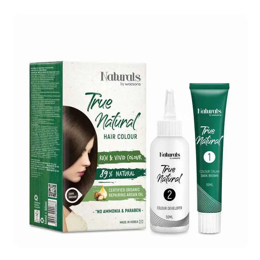 Naturals by Watsons ครีมเปลี่ยนสีผม ทรู เนเชอรัล แฮร์ คัลเลอร์ ดาร์ค บราวน์