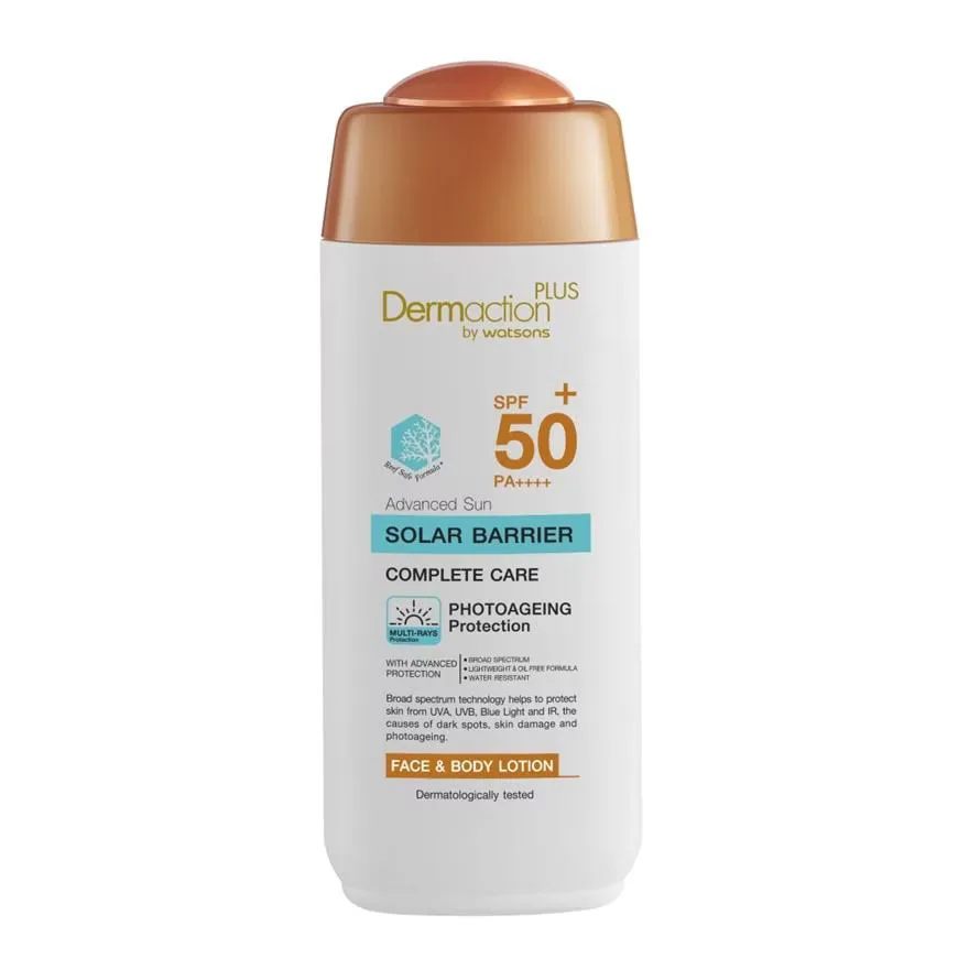 Dermaction Plus by Watsons แอดวานซ์ซันโซล่าร์แบริเออร์ เฟสแอนด์บอดี้โลชั่น SPF50+PA++++