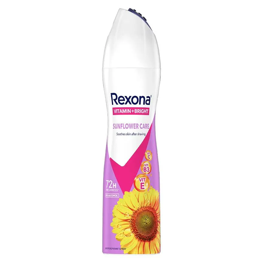 Rexona เรโซนา สเปรย์ วิตามิน+ไบรท์ ซันฟลาวเวอร์ แคร์ แอนติเพอสไปแรนท์
